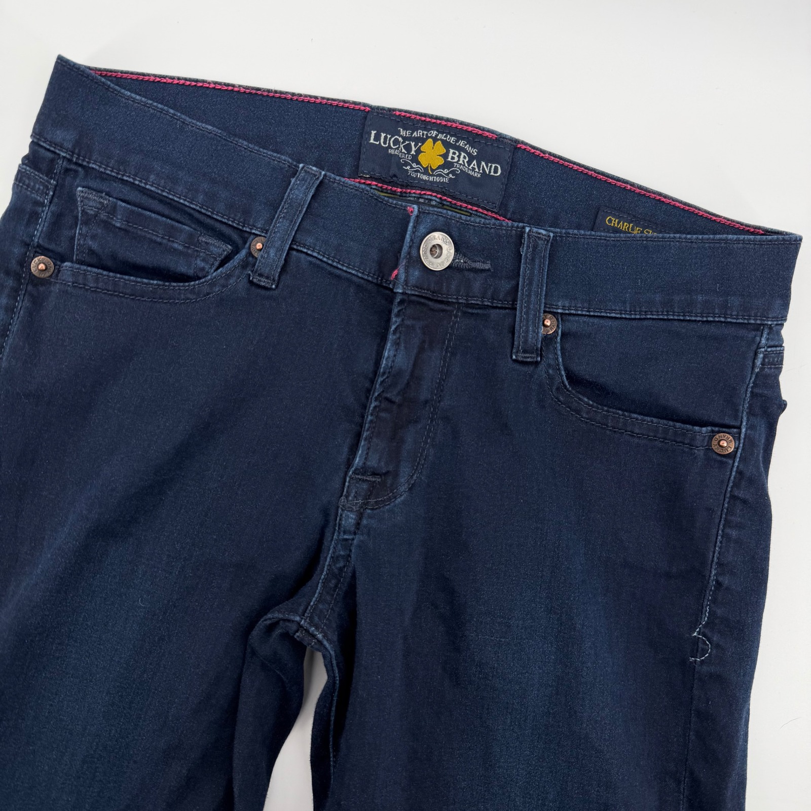 Lucky Brand Charlie Super Skinny Jeans Women Size 0427 Dark Wash Denim